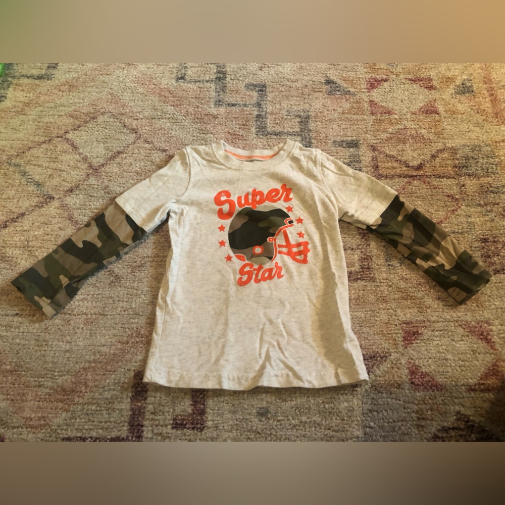 Jumping Beans Long Sleeve T-shirt Camouflage Football Print Size 24 months
